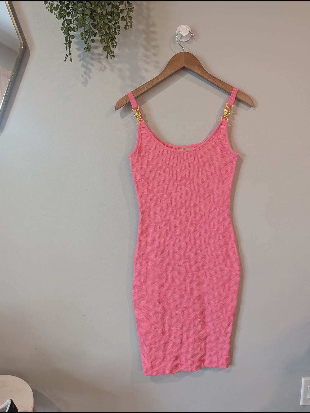 Pegasi Pink Ribbed Knit Slip Dress